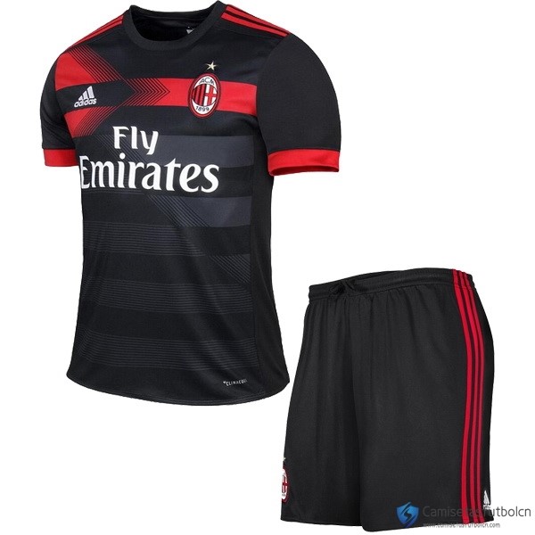 Camiseta AC Milan Tercera equipo Niños 2017-18 Negro